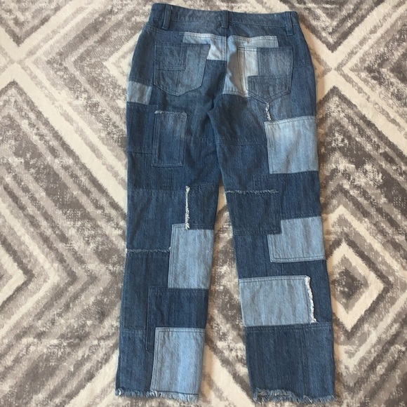 Michael Kors Patchwork Jeans Sz 4 frayed hem - Picture 8 of 12